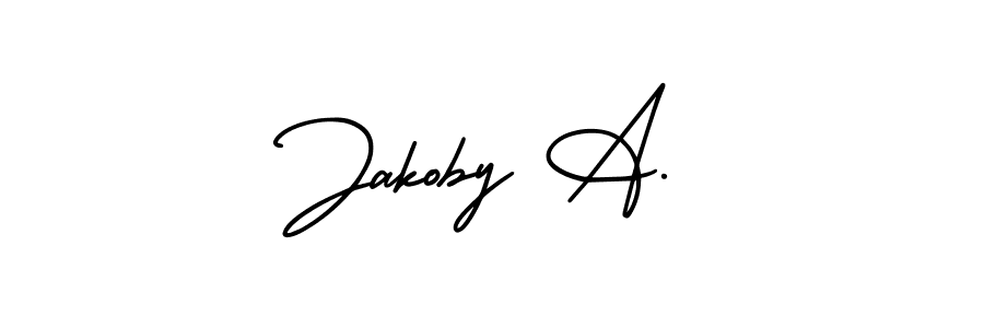 Similarly AmerikaSignatureDemo-Regular is the best handwritten signature design. Signature creator online .You can use it as an online autograph creator for name Jakoby A.. Jakoby A. signature style 3 images and pictures png