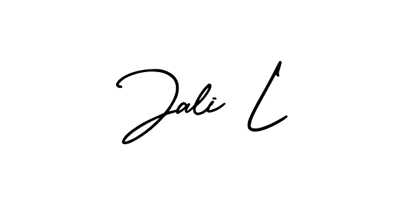 How to make Jali L name signature. Use AmerikaSignatureDemo-Regular style for creating short signs online. This is the latest handwritten sign. Jali L signature style 3 images and pictures png