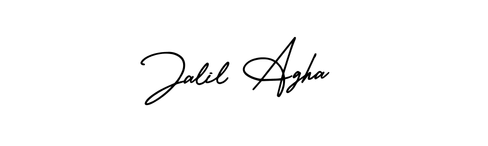 Jalil Agha stylish signature style. Best Handwritten Sign (AmerikaSignatureDemo-Regular) for my name. Handwritten Signature Collection Ideas for my name Jalil Agha. Jalil Agha signature style 3 images and pictures png