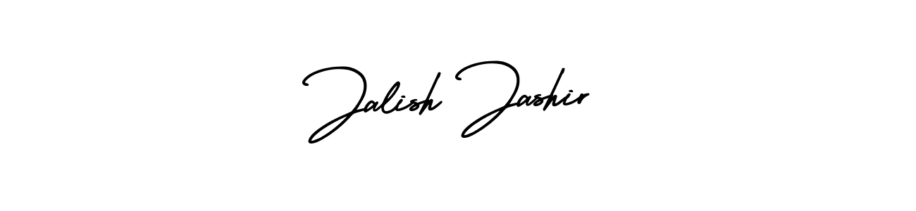 The best way (AmerikaSignatureDemo-Regular) to make a short signature is to pick only two or three words in your name. The name Jalish Jashir include a total of six letters. For converting this name. Jalish Jashir signature style 3 images and pictures png
