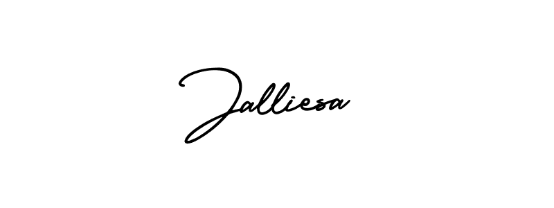 How to make Jalliesa name signature. Use AmerikaSignatureDemo-Regular style for creating short signs online. This is the latest handwritten sign. Jalliesa signature style 3 images and pictures png