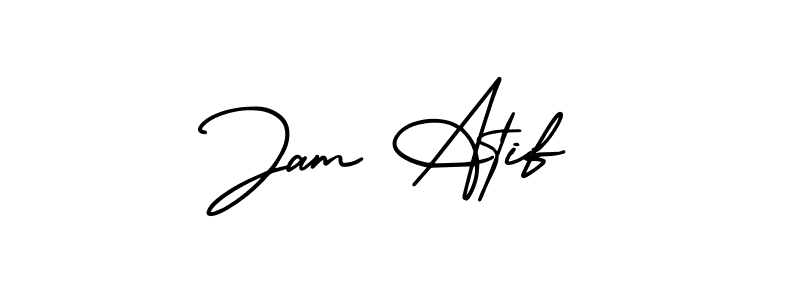 if you are searching for the best signature style for your name Jam Atif. so please give up your signature search. here we have designed multiple signature styles  using AmerikaSignatureDemo-Regular. Jam Atif signature style 3 images and pictures png