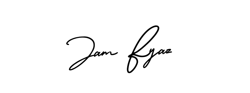 How to make Jam Fyaz name signature. Use AmerikaSignatureDemo-Regular style for creating short signs online. This is the latest handwritten sign. Jam Fyaz signature style 3 images and pictures png