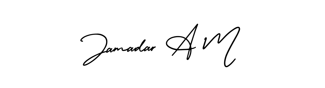 AmerikaSignatureDemo-Regular is a professional signature style that is perfect for those who want to add a touch of class to their signature. It is also a great choice for those who want to make their signature more unique. Get Jamadar A M name to fancy signature for free. Jamadar A M signature style 3 images and pictures png