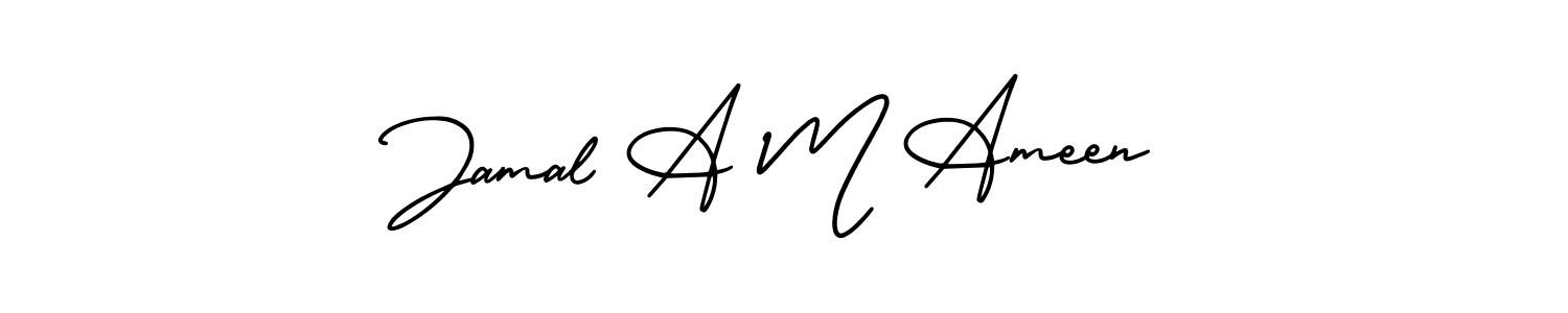 Make a beautiful signature design for name Jamal A M Ameen. With this signature (AmerikaSignatureDemo-Regular) style, you can create a handwritten signature for free. Jamal A M Ameen signature style 3 images and pictures png