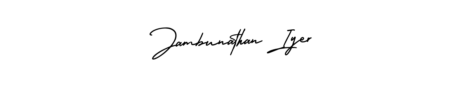 AmerikaSignatureDemo-Regular is a professional signature style that is perfect for those who want to add a touch of class to their signature. It is also a great choice for those who want to make their signature more unique. Get Jambunathan Iyer name to fancy signature for free. Jambunathan Iyer signature style 3 images and pictures png