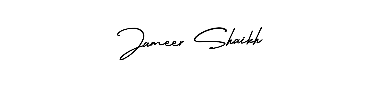 The best way (AmerikaSignatureDemo-Regular) to make a short signature is to pick only two or three words in your name. The name Jameer Shaikh include a total of six letters. For converting this name. Jameer Shaikh signature style 3 images and pictures png