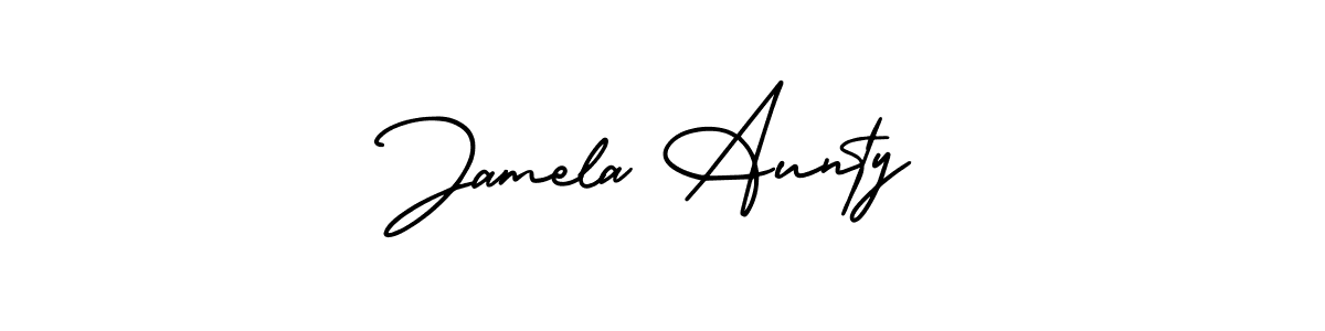 Create a beautiful signature design for name Jamela Aunty. With this signature (AmerikaSignatureDemo-Regular) fonts, you can make a handwritten signature for free. Jamela Aunty signature style 3 images and pictures png