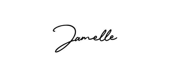 Use a signature maker to create a handwritten signature online. With this signature software, you can design (AmerikaSignatureDemo-Regular) your own signature for name Jamelle. Jamelle signature style 3 images and pictures png