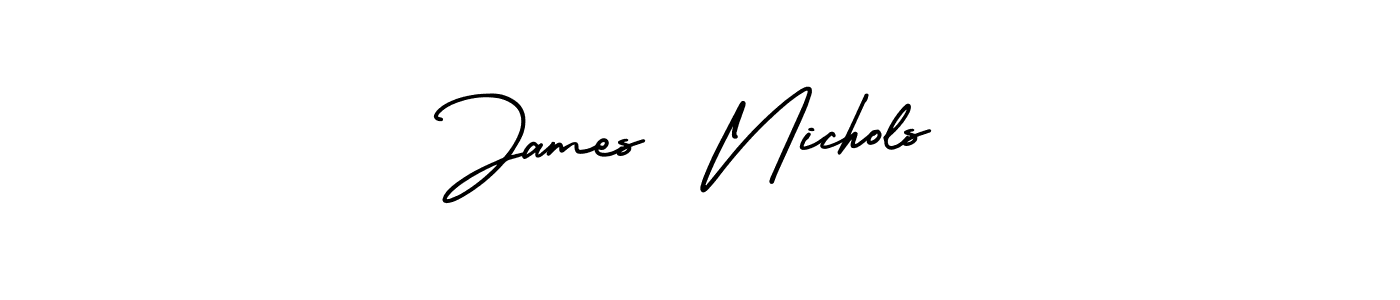 Similarly AmerikaSignatureDemo-Regular is the best handwritten signature design. Signature creator online .You can use it as an online autograph creator for name James  Nichols. James  Nichols signature style 3 images and pictures png