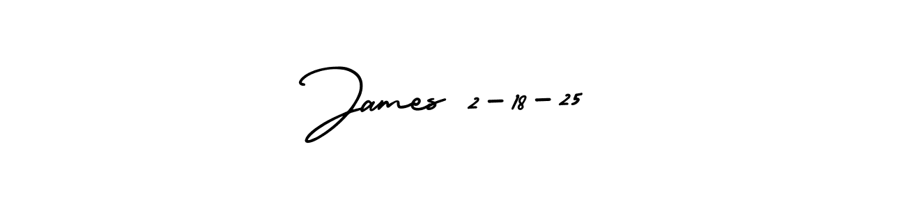 How to make James 2-18-25 name signature. Use AmerikaSignatureDemo-Regular style for creating short signs online. This is the latest handwritten sign. James 2-18-25 signature style 3 images and pictures png