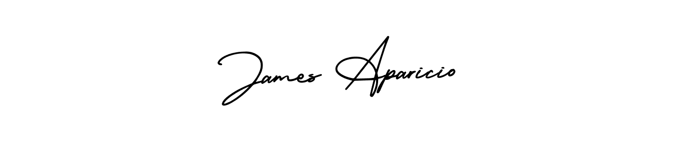 James Aparicio stylish signature style. Best Handwritten Sign (AmerikaSignatureDemo-Regular) for my name. Handwritten Signature Collection Ideas for my name James Aparicio. James Aparicio signature style 3 images and pictures png