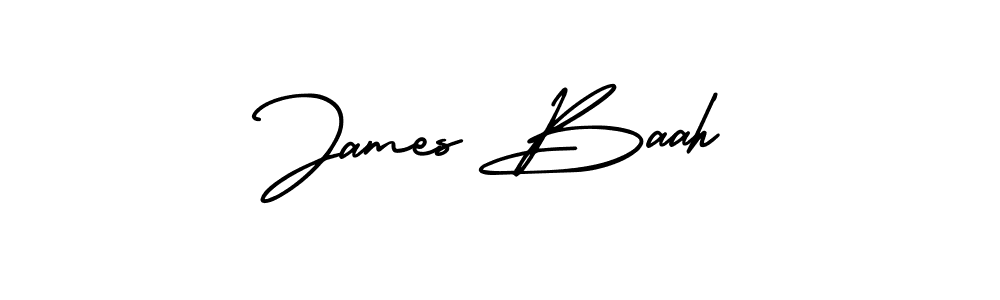 Use a signature maker to create a handwritten signature online. With this signature software, you can design (AmerikaSignatureDemo-Regular) your own signature for name James Baah. James Baah signature style 3 images and pictures png
