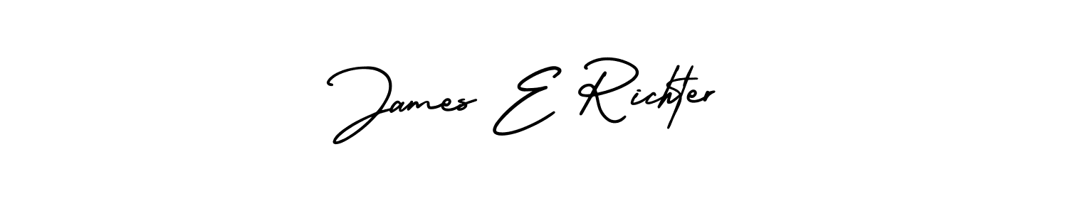 How to Draw James E Richter signature style? AmerikaSignatureDemo-Regular is a latest design signature styles for name James E Richter. James E Richter signature style 3 images and pictures png