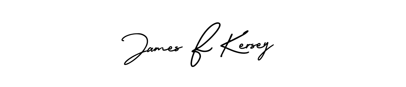 James F Kersey stylish signature style. Best Handwritten Sign (AmerikaSignatureDemo-Regular) for my name. Handwritten Signature Collection Ideas for my name James F Kersey. James F Kersey signature style 3 images and pictures png