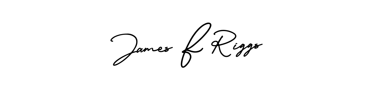 James F Riggs stylish signature style. Best Handwritten Sign (AmerikaSignatureDemo-Regular) for my name. Handwritten Signature Collection Ideas for my name James F Riggs. James F Riggs signature style 3 images and pictures png
