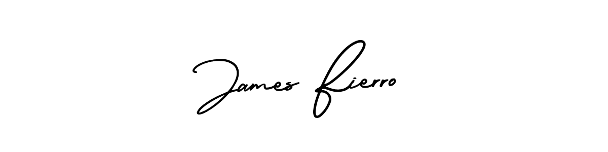 The best way (AmerikaSignatureDemo-Regular) to make a short signature is to pick only two or three words in your name. The name James Fierro include a total of six letters. For converting this name. James Fierro signature style 3 images and pictures png