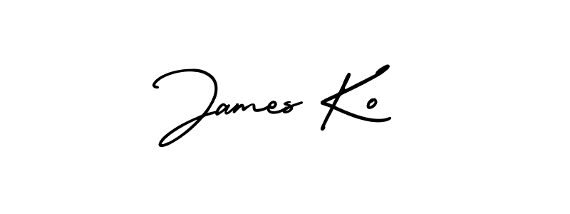 How to make James Ko signature? AmerikaSignatureDemo-Regular is a professional autograph style. Create handwritten signature for James Ko name. James Ko signature style 3 images and pictures png