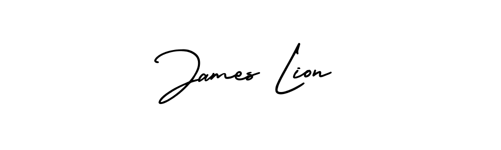 How to make James Lion name signature. Use AmerikaSignatureDemo-Regular style for creating short signs online. This is the latest handwritten sign. James Lion signature style 3 images and pictures png