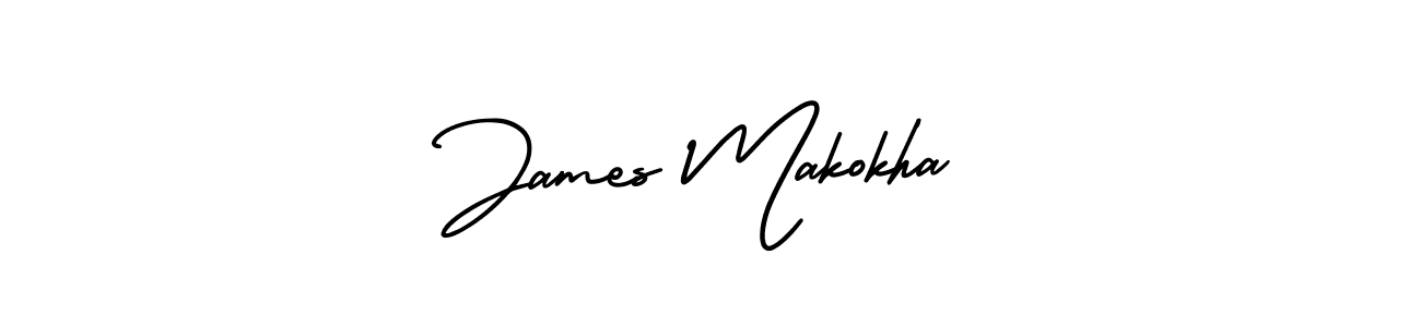 You should practise on your own different ways (AmerikaSignatureDemo-Regular) to write your name (James Makokha) in signature. don't let someone else do it for you. James Makokha signature style 3 images and pictures png