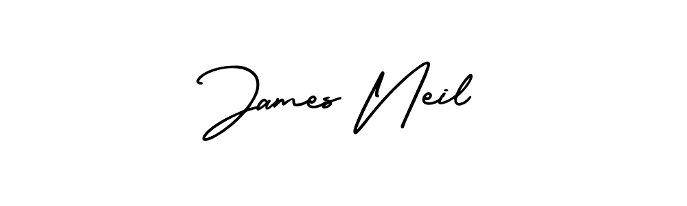 How to make James Neil name signature. Use AmerikaSignatureDemo-Regular style for creating short signs online. This is the latest handwritten sign. James Neil signature style 3 images and pictures png