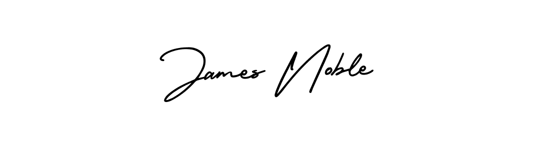 Use a signature maker to create a handwritten signature online. With this signature software, you can design (AmerikaSignatureDemo-Regular) your own signature for name James Noble. James Noble signature style 3 images and pictures png
