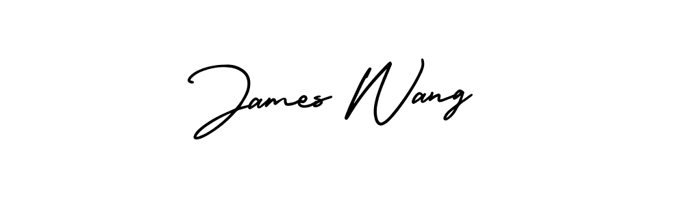 You should practise on your own different ways (AmerikaSignatureDemo-Regular) to write your name (James Wang) in signature. don't let someone else do it for you. James Wang signature style 3 images and pictures png