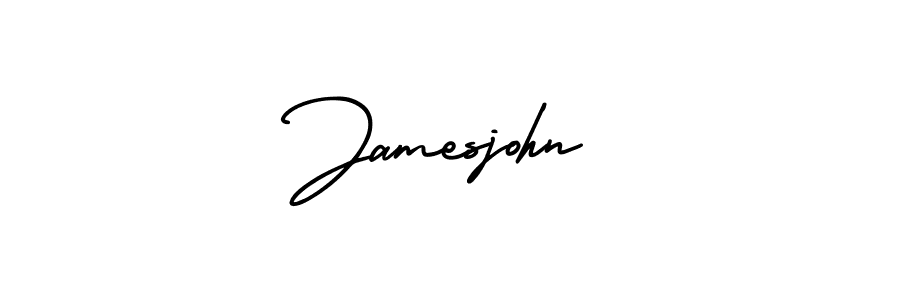 How to make Jamesjohn name signature. Use AmerikaSignatureDemo-Regular style for creating short signs online. This is the latest handwritten sign. Jamesjohn signature style 3 images and pictures png