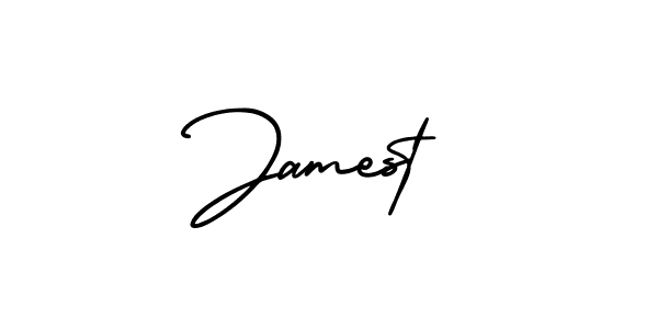 It looks lik you need a new signature style for name Jamest. Design unique handwritten (AmerikaSignatureDemo-Regular) signature with our free signature maker in just a few clicks. Jamest signature style 3 images and pictures png