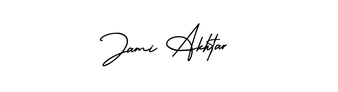 How to make Jami Akhtar name signature. Use AmerikaSignatureDemo-Regular style for creating short signs online. This is the latest handwritten sign. Jami Akhtar signature style 3 images and pictures png