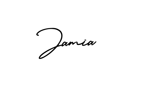 How to make Jamia name signature. Use AmerikaSignatureDemo-Regular style for creating short signs online. This is the latest handwritten sign. Jamia signature style 3 images and pictures png