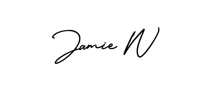Design your own signature with our free online signature maker. With this signature software, you can create a handwritten (AmerikaSignatureDemo-Regular) signature for name Jamie W. Jamie W signature style 3 images and pictures png