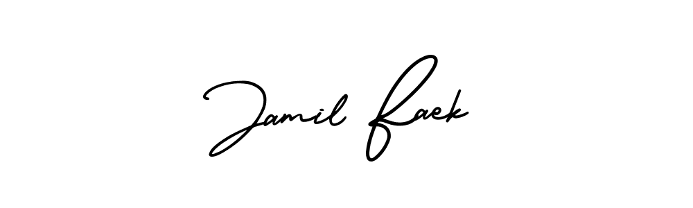 You can use this online signature creator to create a handwritten signature for the name Jamil Faek. This is the best online autograph maker. Jamil Faek signature style 3 images and pictures png