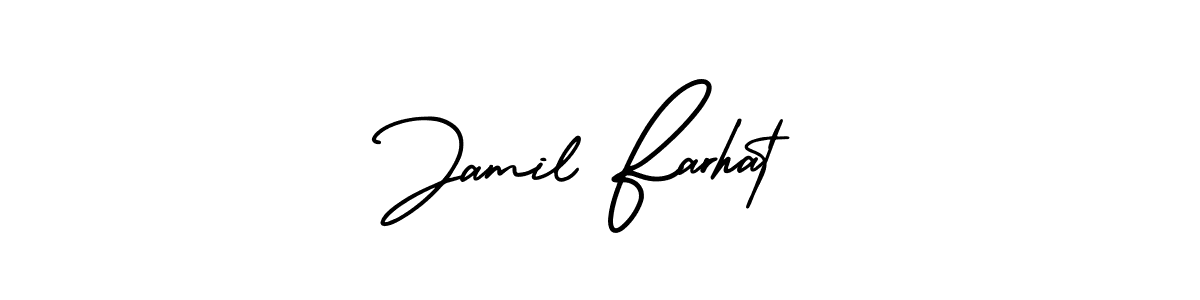 Make a beautiful signature design for name Jamil Farhat. With this signature (AmerikaSignatureDemo-Regular) style, you can create a handwritten signature for free. Jamil Farhat signature style 3 images and pictures png