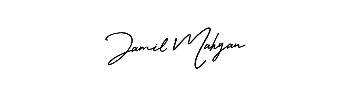 Jamil Mahyan stylish signature style. Best Handwritten Sign (AmerikaSignatureDemo-Regular) for my name. Handwritten Signature Collection Ideas for my name Jamil Mahyan. Jamil Mahyan signature style 3 images and pictures png