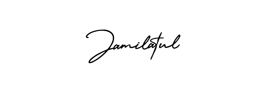 AmerikaSignatureDemo-Regular is a professional signature style that is perfect for those who want to add a touch of class to their signature. It is also a great choice for those who want to make their signature more unique. Get Jamilatul name to fancy signature for free. Jamilatul signature style 3 images and pictures png