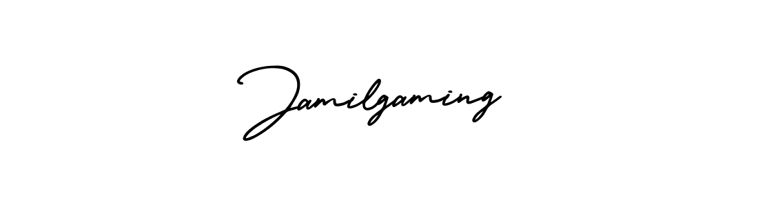How to make Jamilgaming signature? AmerikaSignatureDemo-Regular is a professional autograph style. Create handwritten signature for Jamilgaming name. Jamilgaming signature style 3 images and pictures png