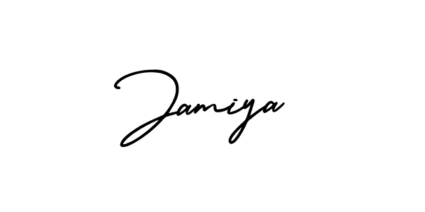 How to make Jamiya name signature. Use AmerikaSignatureDemo-Regular style for creating short signs online. This is the latest handwritten sign. Jamiya signature style 3 images and pictures png