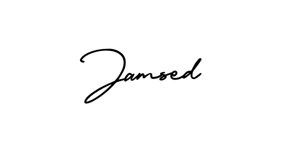 You should practise on your own different ways (AmerikaSignatureDemo-Regular) to write your name (Jamsed) in signature. don't let someone else do it for you. Jamsed signature style 3 images and pictures png