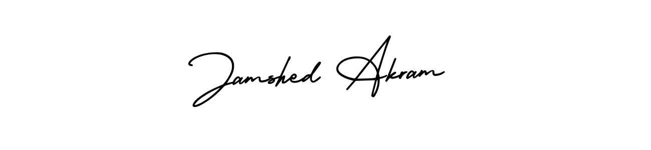 The best way (AmerikaSignatureDemo-Regular) to make a short signature is to pick only two or three words in your name. The name Jamshed Akram include a total of six letters. For converting this name. Jamshed Akram signature style 3 images and pictures png