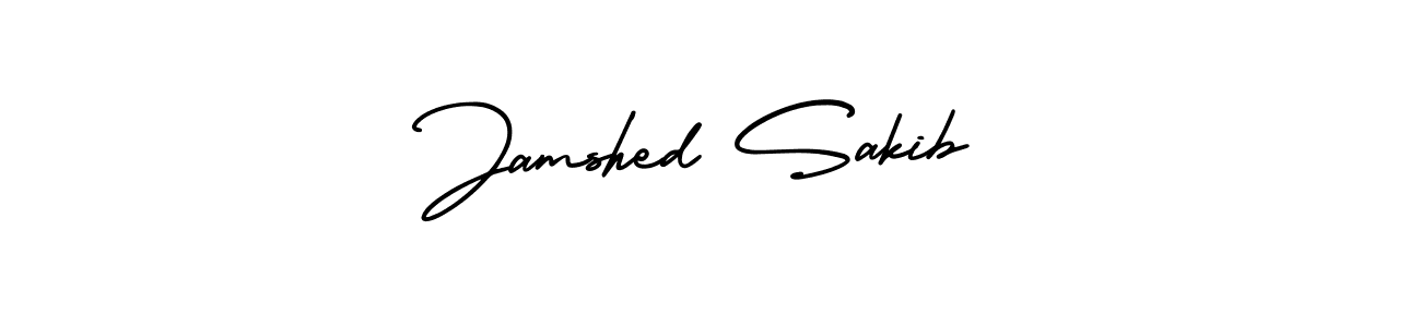 You should practise on your own different ways (AmerikaSignatureDemo-Regular) to write your name (Jamshed Sakib) in signature. don't let someone else do it for you. Jamshed Sakib signature style 3 images and pictures png