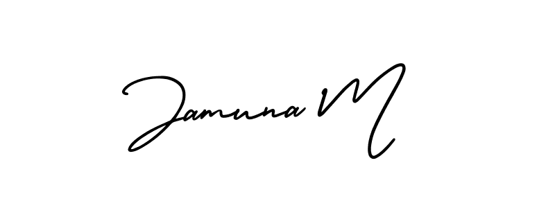 You can use this online signature creator to create a handwritten signature for the name Jamuna M. This is the best online autograph maker. Jamuna M signature style 3 images and pictures png