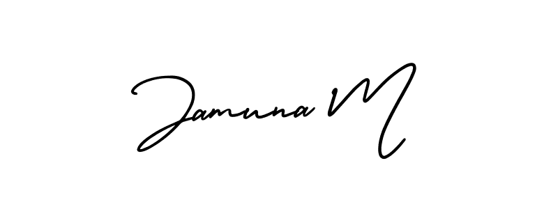 You can use this online signature creator to create a handwritten signature for the name Jamuna M. This is the best online autograph maker. Jamuna M signature style 3 images and pictures png