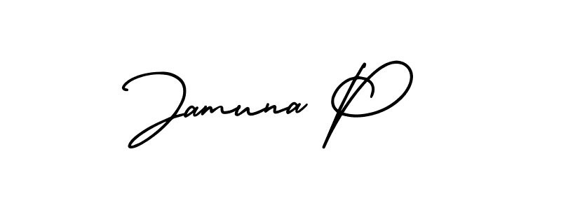 Also You can easily find your signature by using the search form. We will create Jamuna P name handwritten signature images for you free of cost using AmerikaSignatureDemo-Regular sign style. Jamuna P signature style 3 images and pictures png