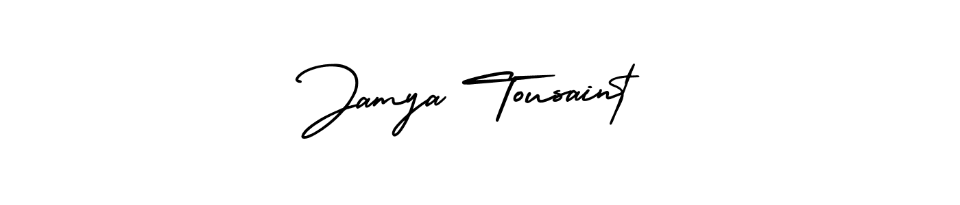 How to make Jamya Tousaint signature? AmerikaSignatureDemo-Regular is a professional autograph style. Create handwritten signature for Jamya Tousaint name. Jamya Tousaint signature style 3 images and pictures png