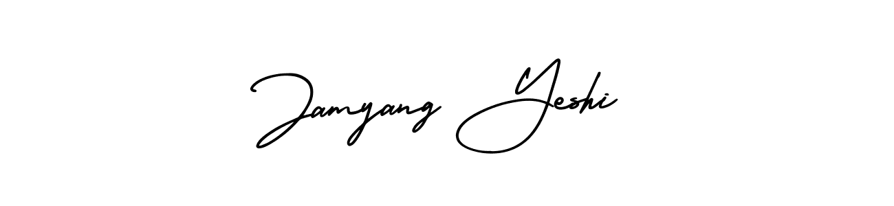 Use a signature maker to create a handwritten signature online. With this signature software, you can design (AmerikaSignatureDemo-Regular) your own signature for name Jamyang Yeshi. Jamyang Yeshi signature style 3 images and pictures png