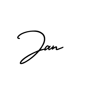 How to make Jan name signature. Use AmerikaSignatureDemo-Regular style for creating short signs online. This is the latest handwritten sign. Jan signature style 3 images and pictures png