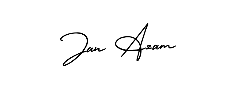 This is the best signature style for the Jan Azam name. Also you like these signature font (AmerikaSignatureDemo-Regular). Mix name signature. Jan Azam signature style 3 images and pictures png