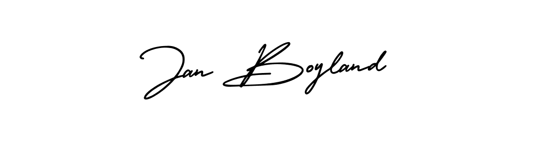 Design your own signature with our free online signature maker. With this signature software, you can create a handwritten (AmerikaSignatureDemo-Regular) signature for name Jan Boyland. Jan Boyland signature style 3 images and pictures png
