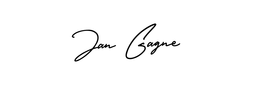 How to make Jan Gagne name signature. Use AmerikaSignatureDemo-Regular style for creating short signs online. This is the latest handwritten sign. Jan Gagne signature style 3 images and pictures png